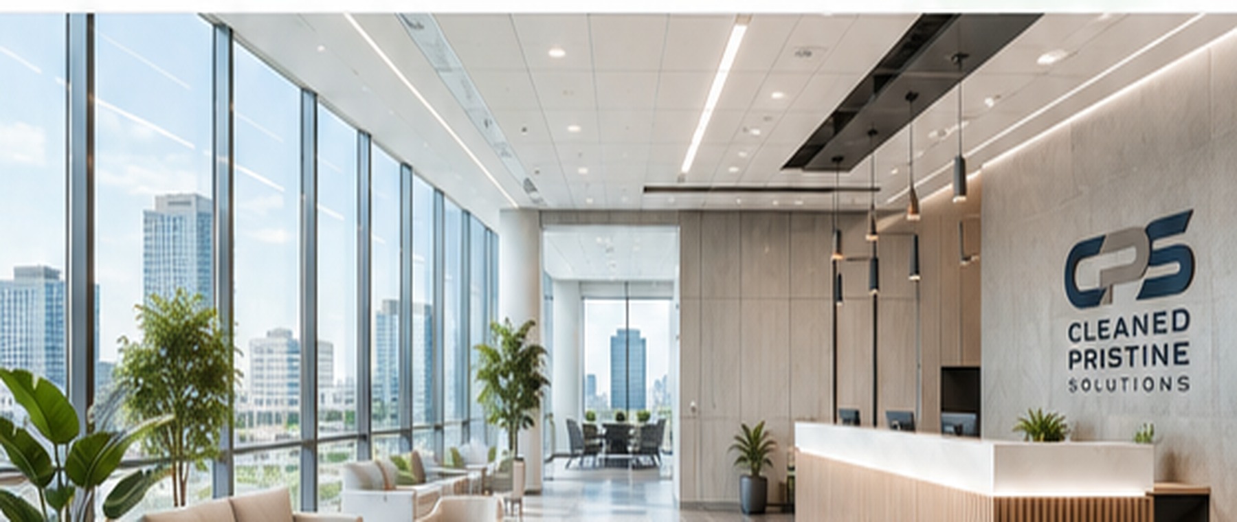 Professionally maintained corporate office lobby clean in Tampa Bay FL